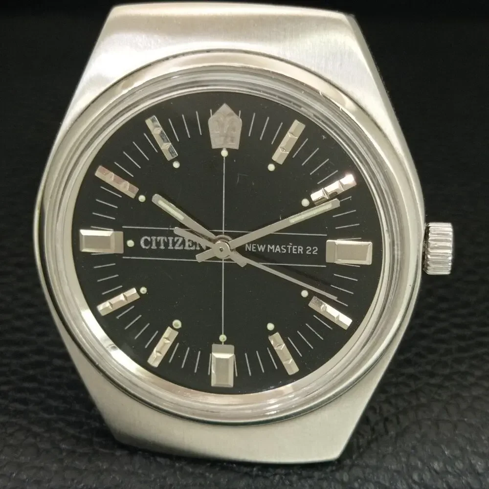 Vintage 1988 Citizen Manual Wound Mens Silver Watch & Silver accents
